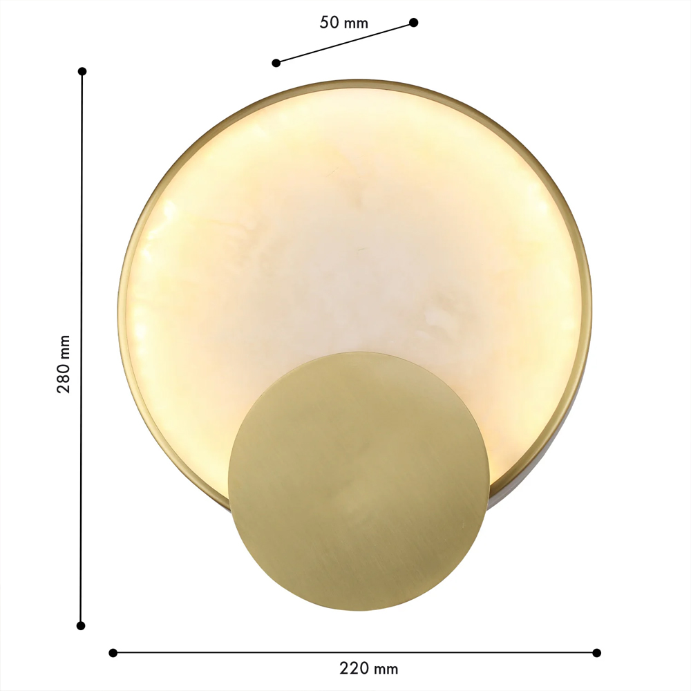 Бра в форме диска из бежевого алебастра Cryptocrystalline Stone в Ростове-на-Дону