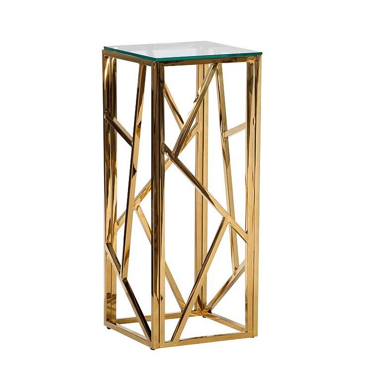  Serene Furnishing Gold Clear Glass Top stand     -- | Loft Concept 