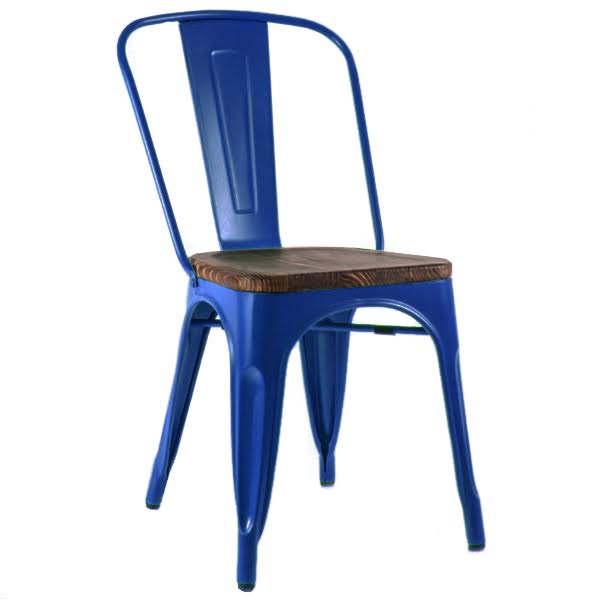   Tolix Chair Wood Blue     -- | Loft Concept 