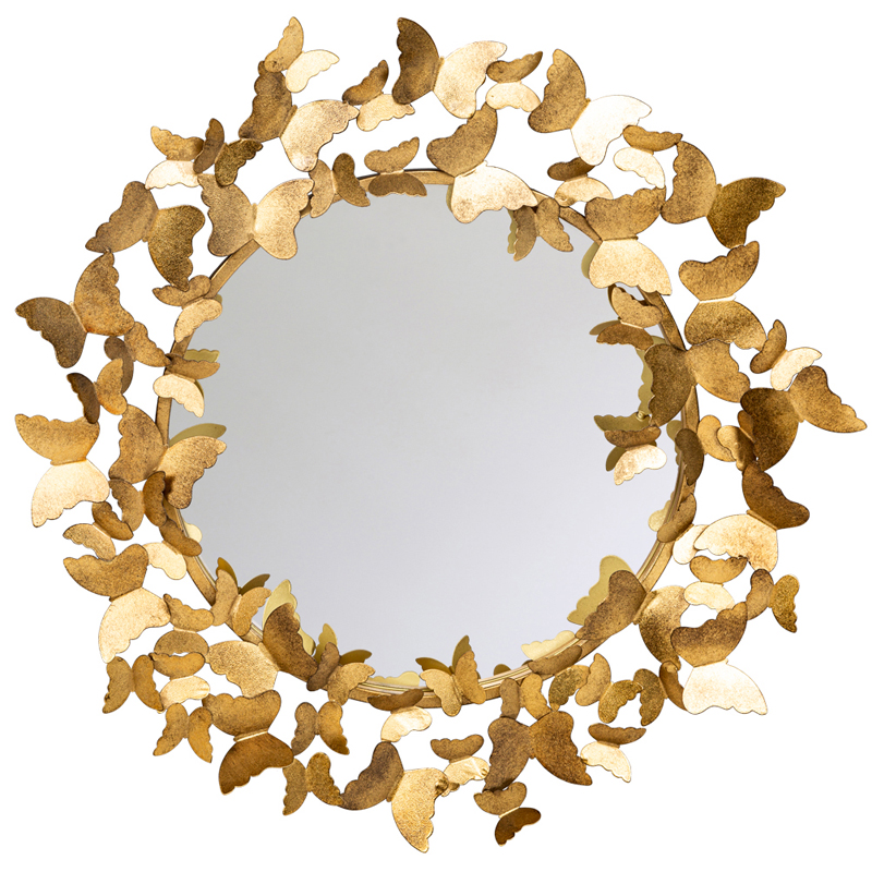  Butterflies Circle Gold Mirror   -- | Loft Concept 