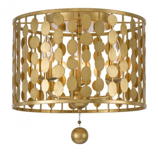   Crystorama Layla  Light Antique Gold Ceiling Mount top   -- | Loft Concept 