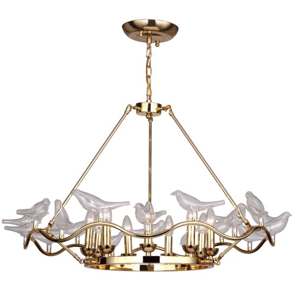 Люстра Dove Chandelier Glass Bird 9 Золотой в Ростове-на-Дону | Loft Concept 