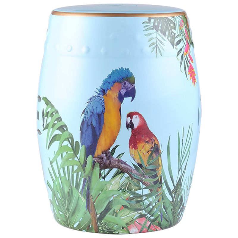   Parrots Tropical Animal Ceramic Stool Blue    -- | Loft Concept 