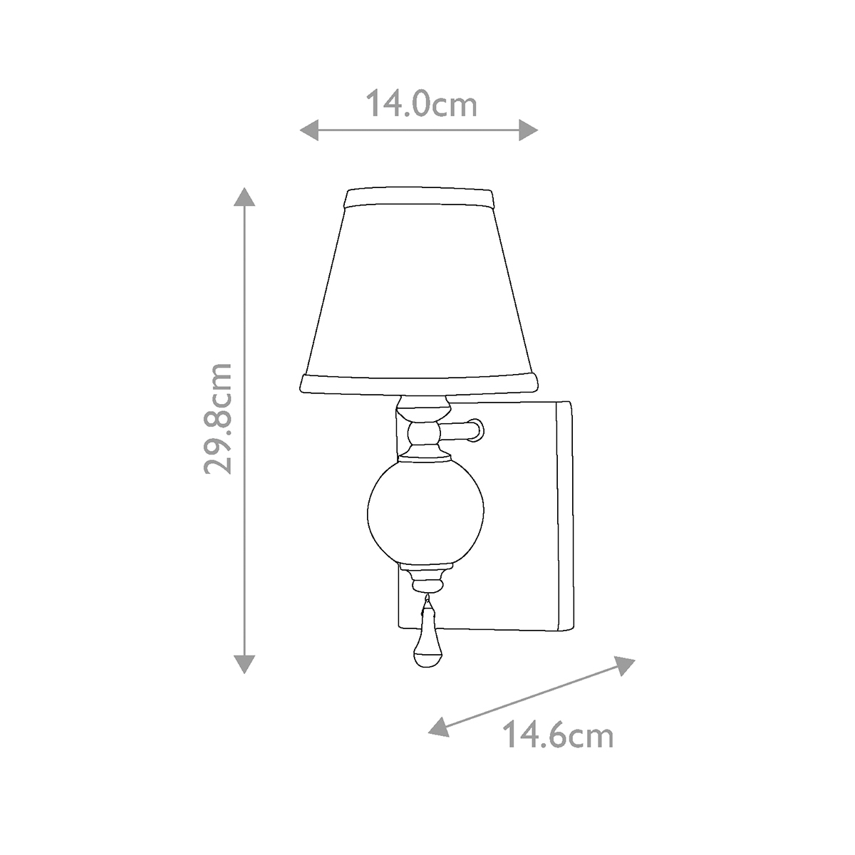 Бра со стеклянным шарообразным декором с пузырьками и бежевым абажуром Feiss в Ростове-на-Дону