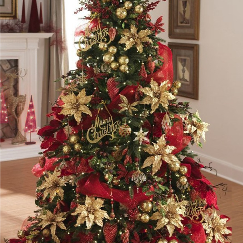         Christmas Tree Golden Flowers    -- | Loft Concept 