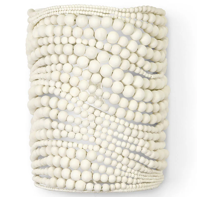        White Wooden Beads Wall Lamp   -- | Loft Concept 