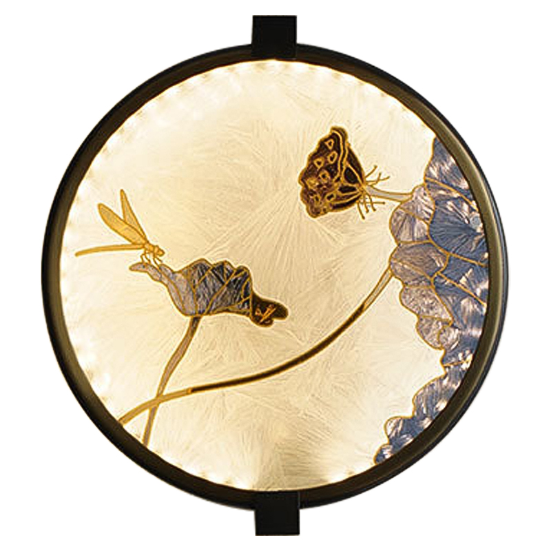   Lotus Flowers and Dragonfly Round Wall Lamp      -- | Loft Concept 