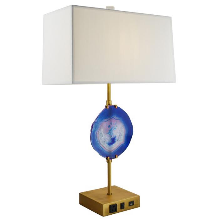 Настольная лампа Blue Agate Table Lamp Латунь Сапфирово-синий в Ростове-на-Дону | Loft Concept 