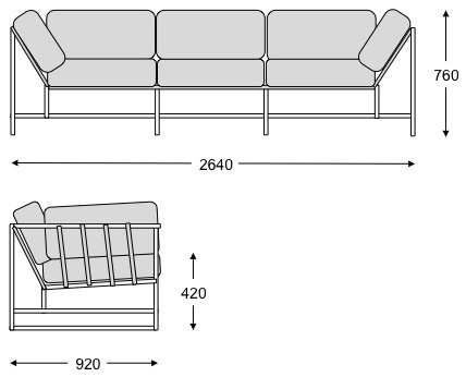  Black Calfskin Sofa  --