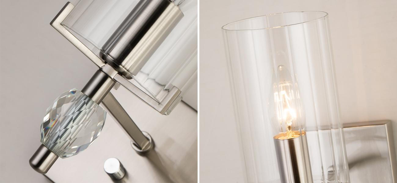 Бра цвета никель с прозрачным плафоном Verge - фото