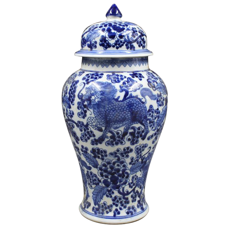    Ceramic Oriental Blue Ornament Dragon Vase    -- | Loft Concept 
