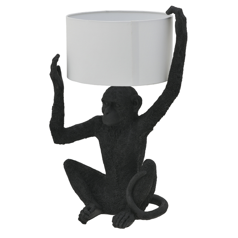   Black Monkey Holding Lampshade    -- | Loft Concept 