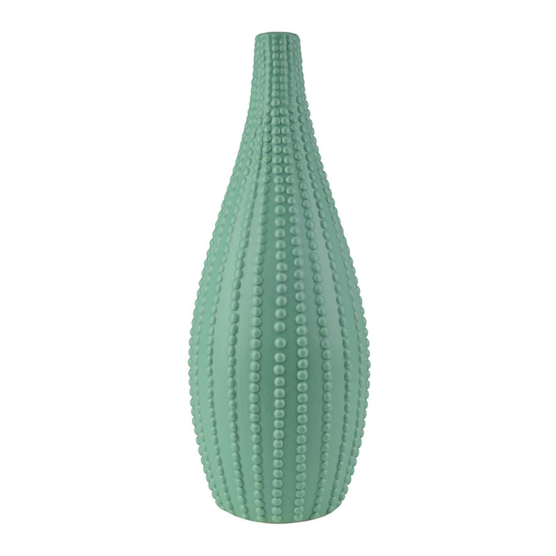 Ваза Ribbed Vase Narrow Throat turquoise 38 Бирюзовый в Ростове-на-Дону | Loft Concept 