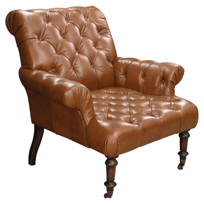   Bastien Leather Brown Armchair   -- | Loft Concept 