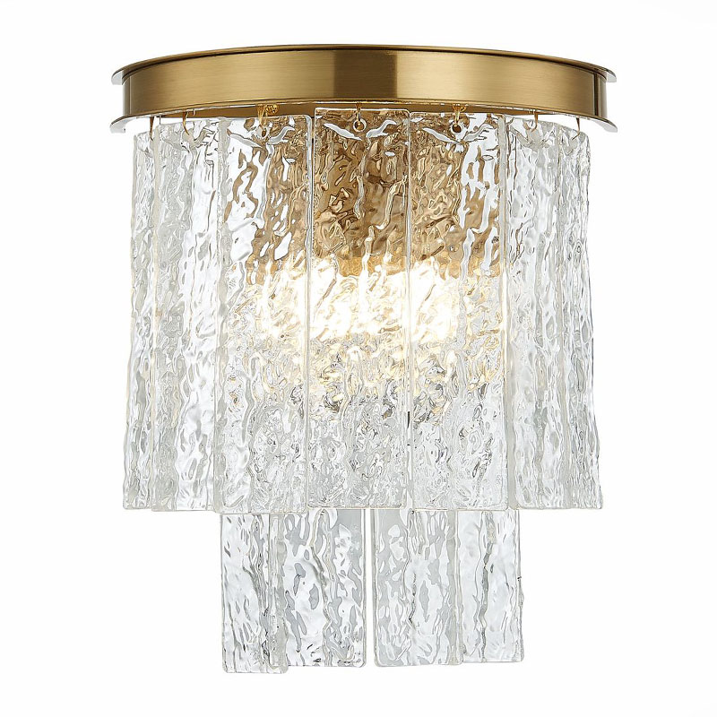  Renea Textured Glass Wall Lamp Brass     -- | Loft Concept 