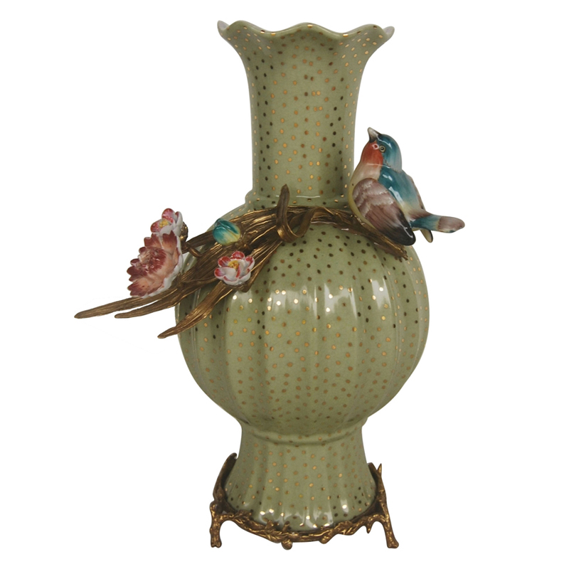  Bird and Gold Dots Vase     -- | Loft Concept 