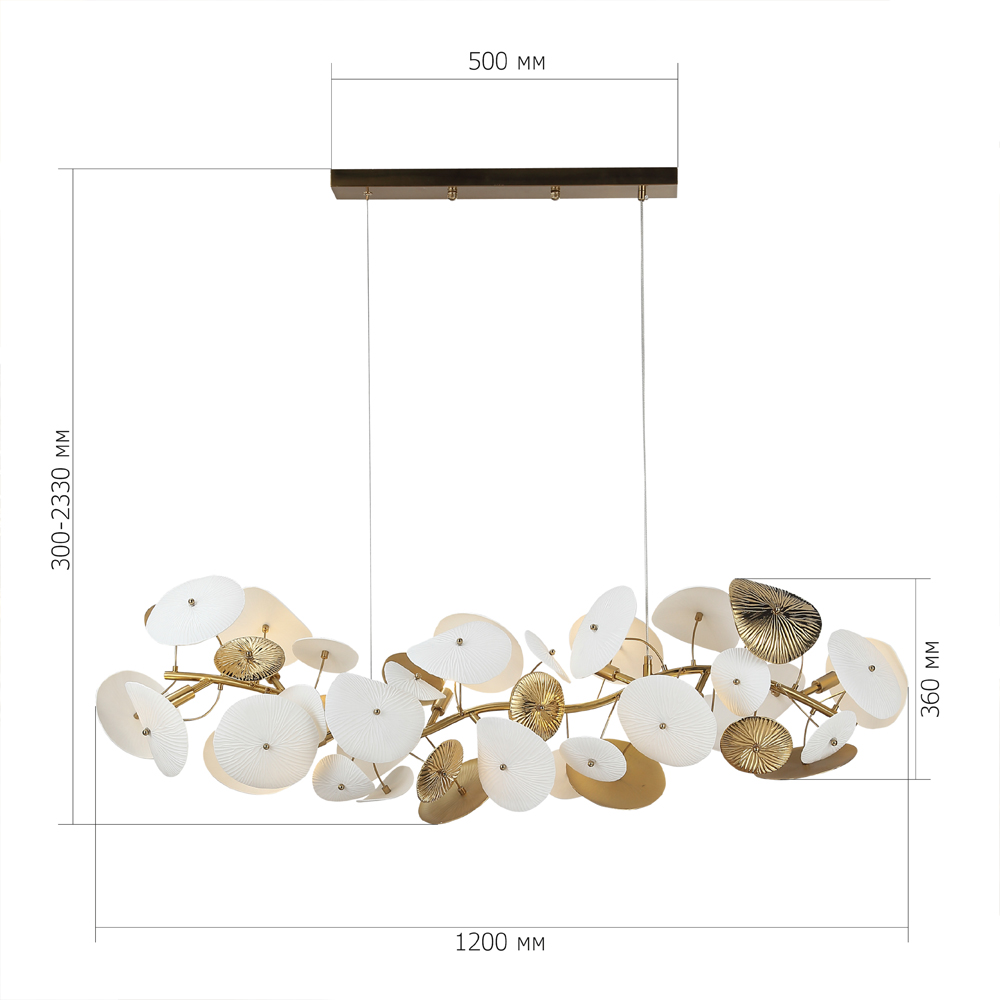 Люстра с белыми и золотистыми цветами G9 Dahlia Flowers Lamp в Ростове-на-Дону