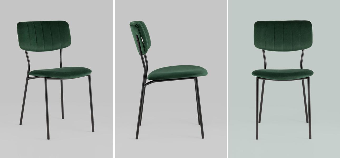 Стул Singer Chair без подлокотника Зеленый Велюр - фото