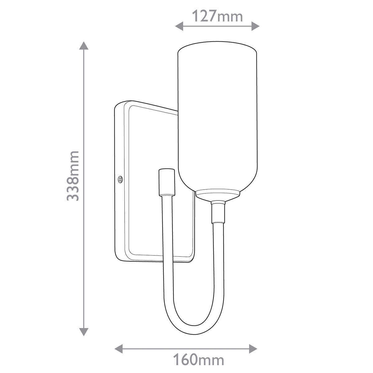  Бра с прямоугольным черным основанием и белым матовым цилиндрическим плафоном Kichler в Ростове-на-Дону