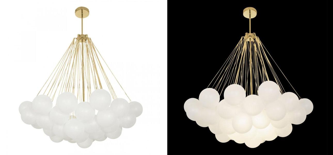 Люстра Белые Шары Apparatus Studio CLOUD Gold диаметр 100 см - фото