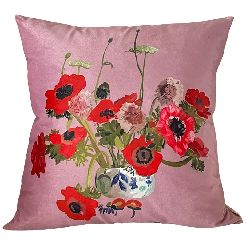   Red Poppy Flowers Pillow     -- | Loft Concept 