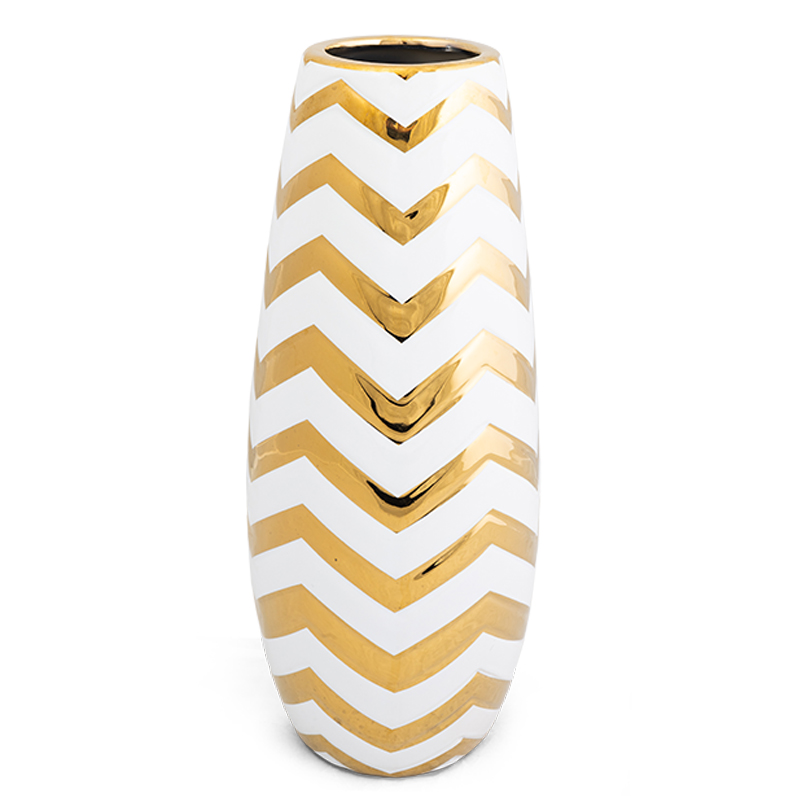 Ваза Gold chevron Vase Белый Глянцевое золото в Ростове-на-Дону | Loft Concept 