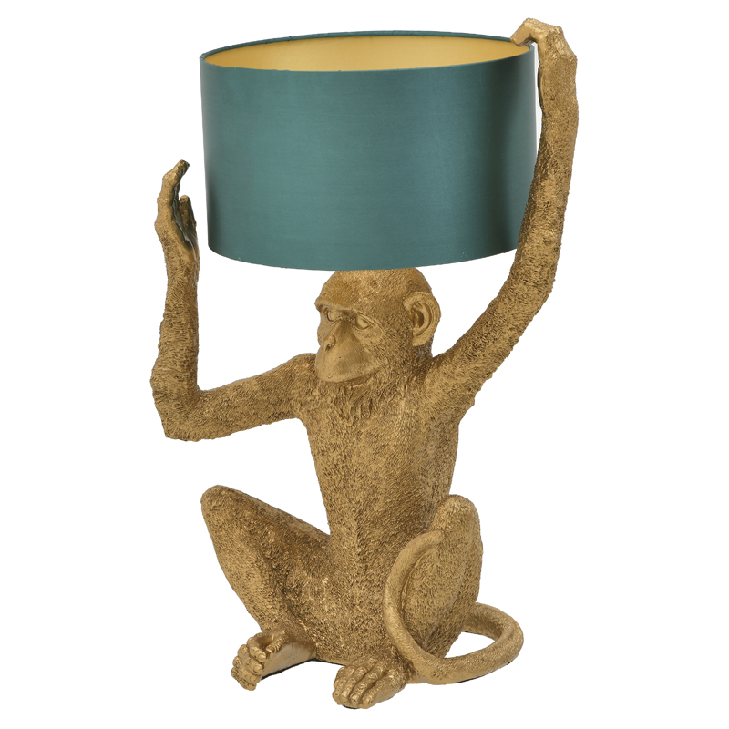  Gold Monkey Holding Lampshade    -- | Loft Concept 