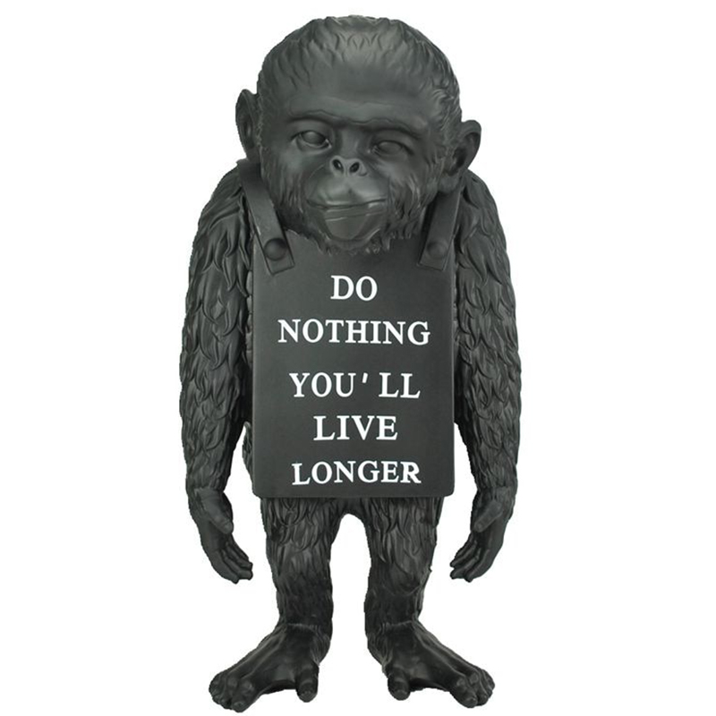  Banksy Lying Monkey Black   -- | Loft Concept 