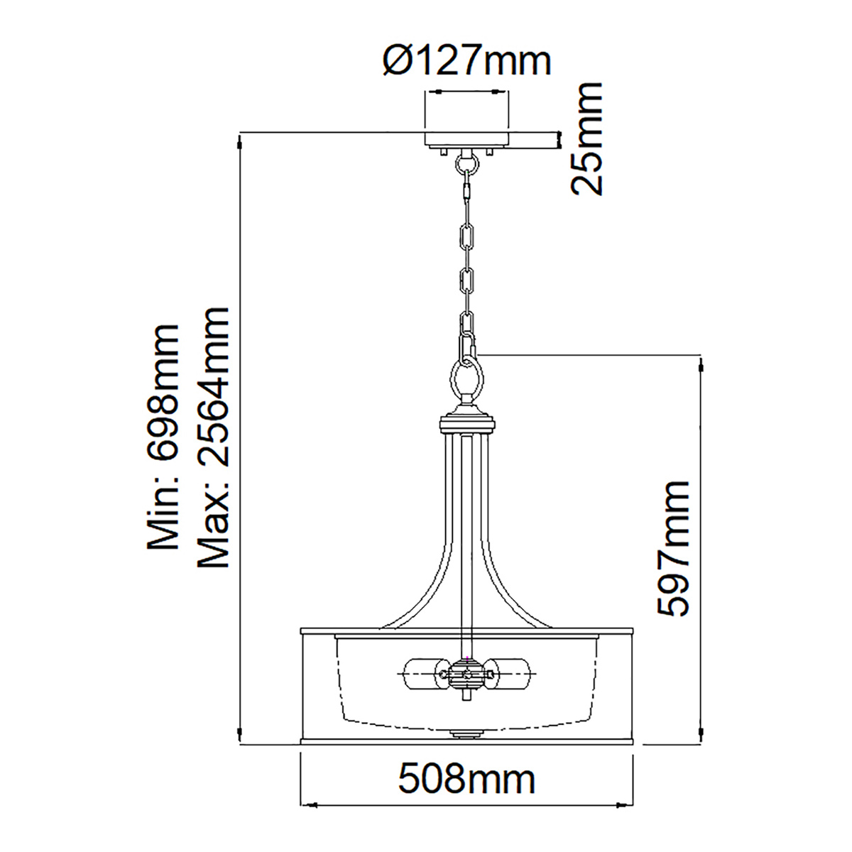 Люстра подвесная с двойным круглым плафоном из органзы и матового стекла Kichler в Ростове-на-Дону