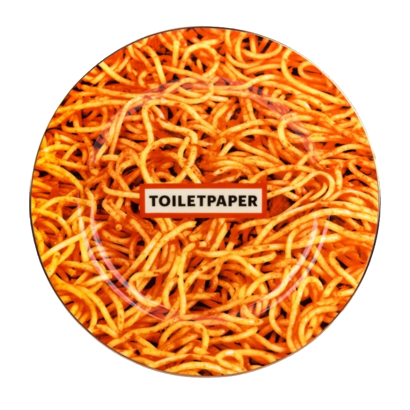  Seletti Porcelain Plate Spaghetti Gold Border   -- | Loft Concept 
