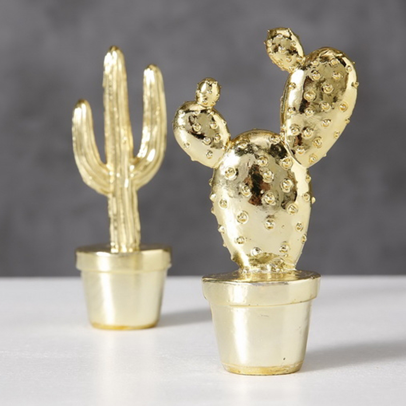 Набор статуэток Golden Cactus Figurine Золотой в Ростове-на-Дону | Loft Concept 