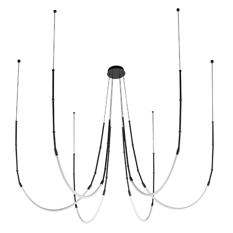 Люстра подвесная с изогнутыми черно-белыми линиями Luke Lampco Tracer Lamp Черный Белый Люстра подвесная с изогнутыми черно-белыми линиями Luke Lampco Tracer Lamp Черный Белый в Ростове-на-Дону | Loft Concept