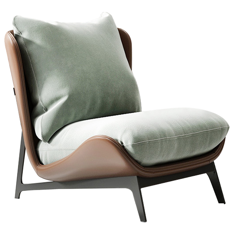 Maxwell Green Textile Leather Armchair      -- | Loft Concept 