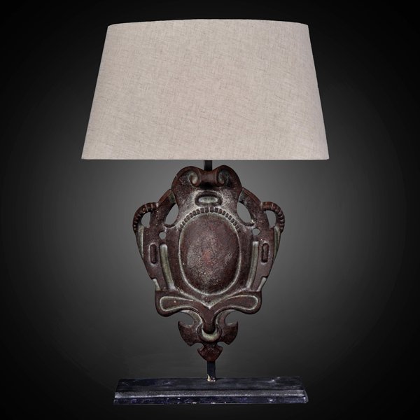 Настольная лампа RH Parisian Iron Shield Table Lamp Коричневый в Ростове-на-Дону | Loft Concept 