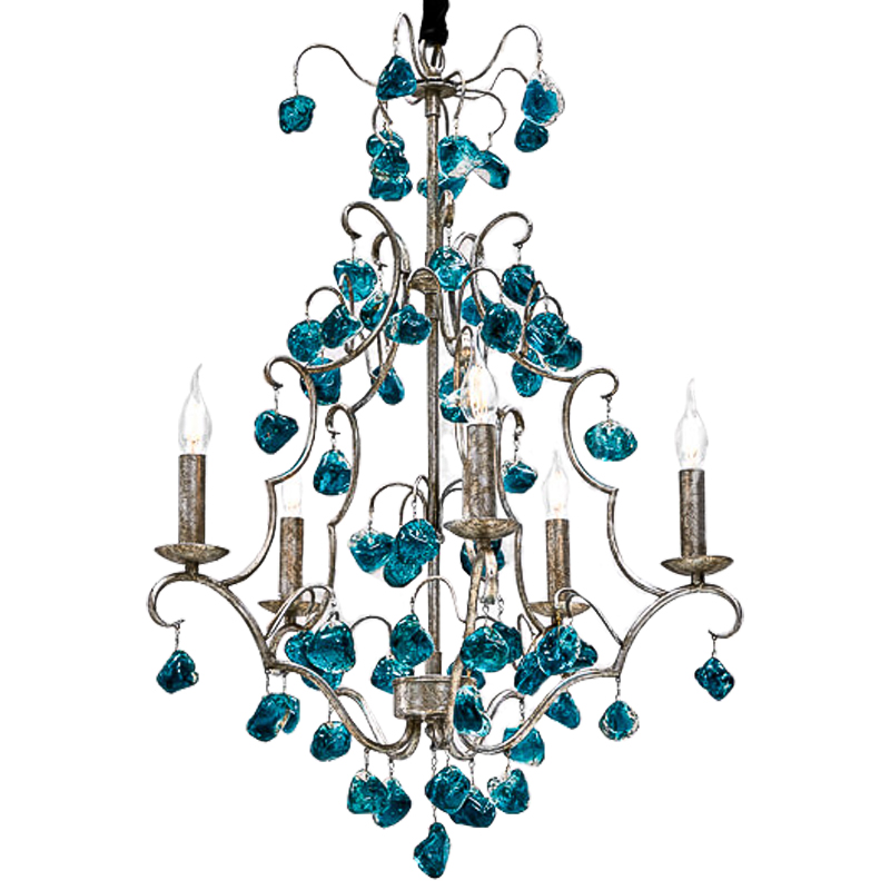  Crystal Blue Cupertino Chandelier 55      -- | Loft Concept 
