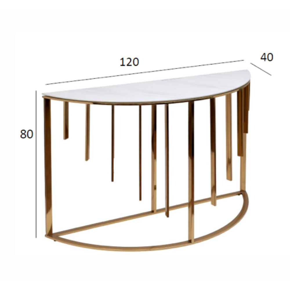 Консоль приставная полукруглая на основании золотого цвета Interior Accent в Ростове-на-Дону