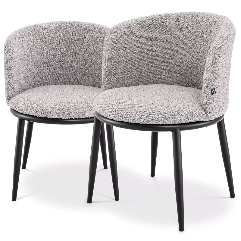     Eichholtz Dining Chair Filmore Set of 2 Boucle Grey    -- | Loft Concept 