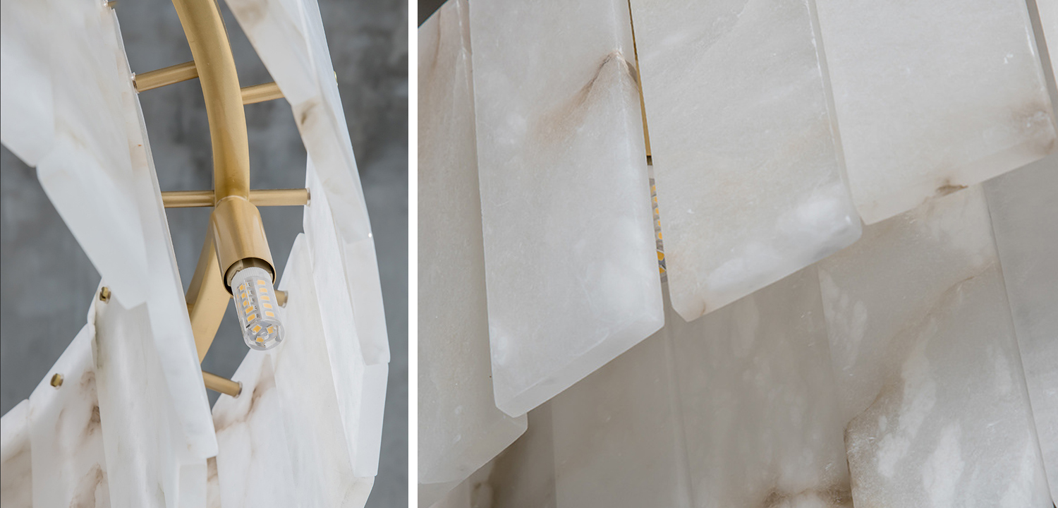 Люстра Арт-Деко натуральный мрамор Art-Deco Chandelier Marble - фото №2