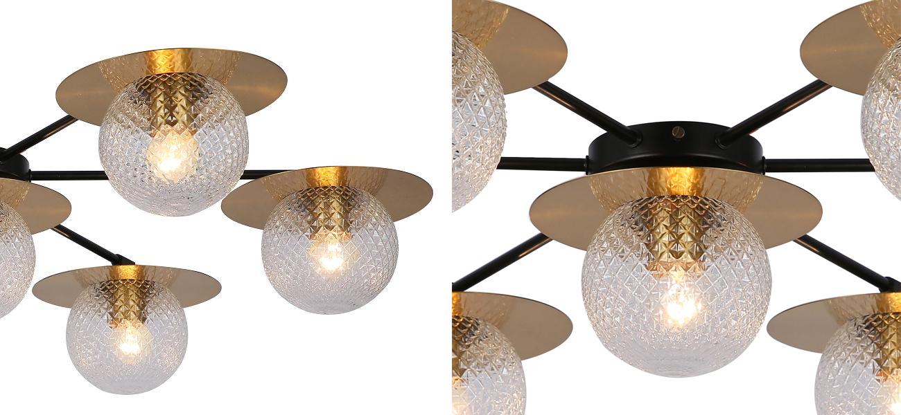 Люстра цвета меди с узорчатыми плафонами MATISSE - фото