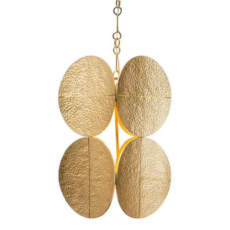  Shine by S.H.O HALO PENDANT - Modern Gold Leaf Chandelier with Brass Chain   -- | Loft Concept 