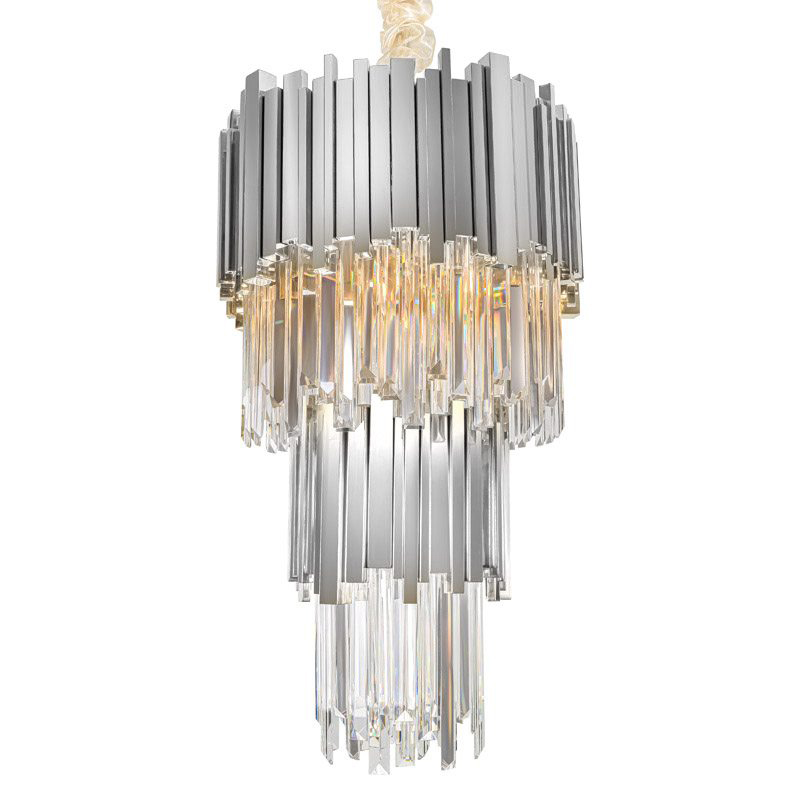   Luxxu Modern Cascade Chandelier Silver Metal Glass 35     -- | Loft Concept 