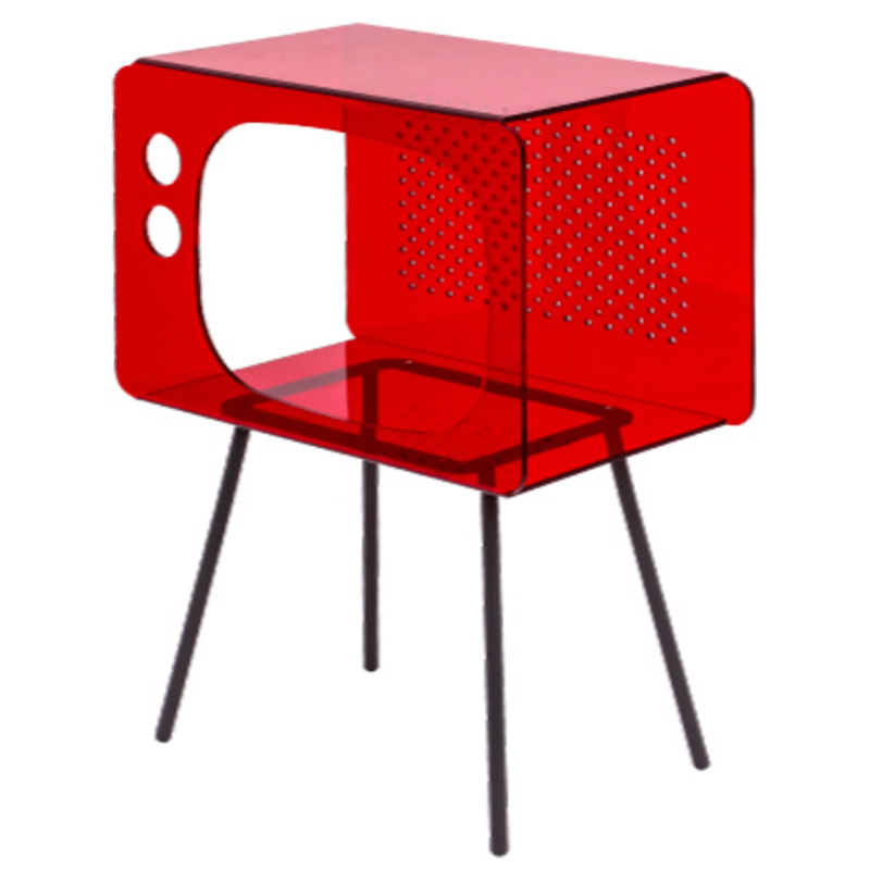        Red Acrylic Television Nightstand   -- | Loft Concept 