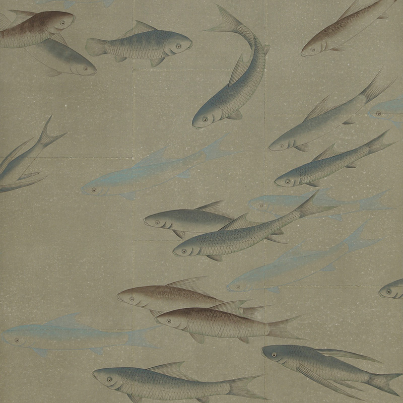    Fishes Special Colourway on Lead Grey India tea paper   -- | Loft Concept 