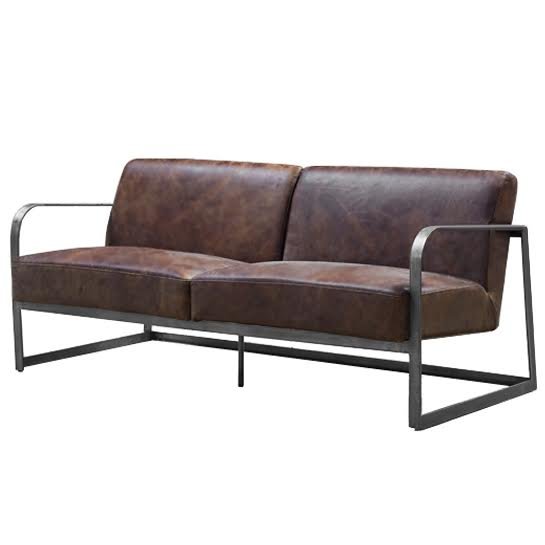 Диван INDIO METAL leather SOFA Коричневый в Ростове-на-Дону | Loft Concept 