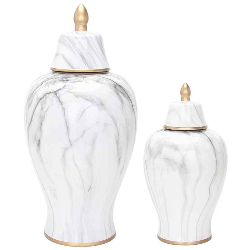   White Marble Gold Vase   Bianco     -- | Loft Concept 