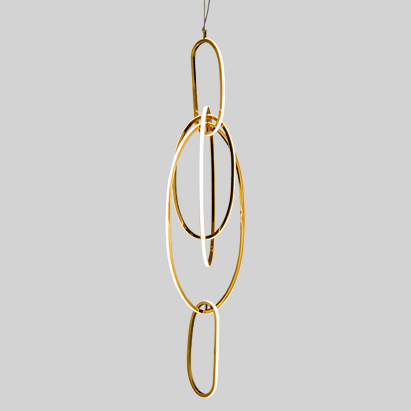  Vertical Gold Oval Rings Chandelier   -- | Loft Concept 