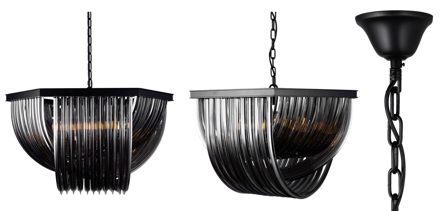 Люстра Retro FROZEN GLASS black 77 - фото