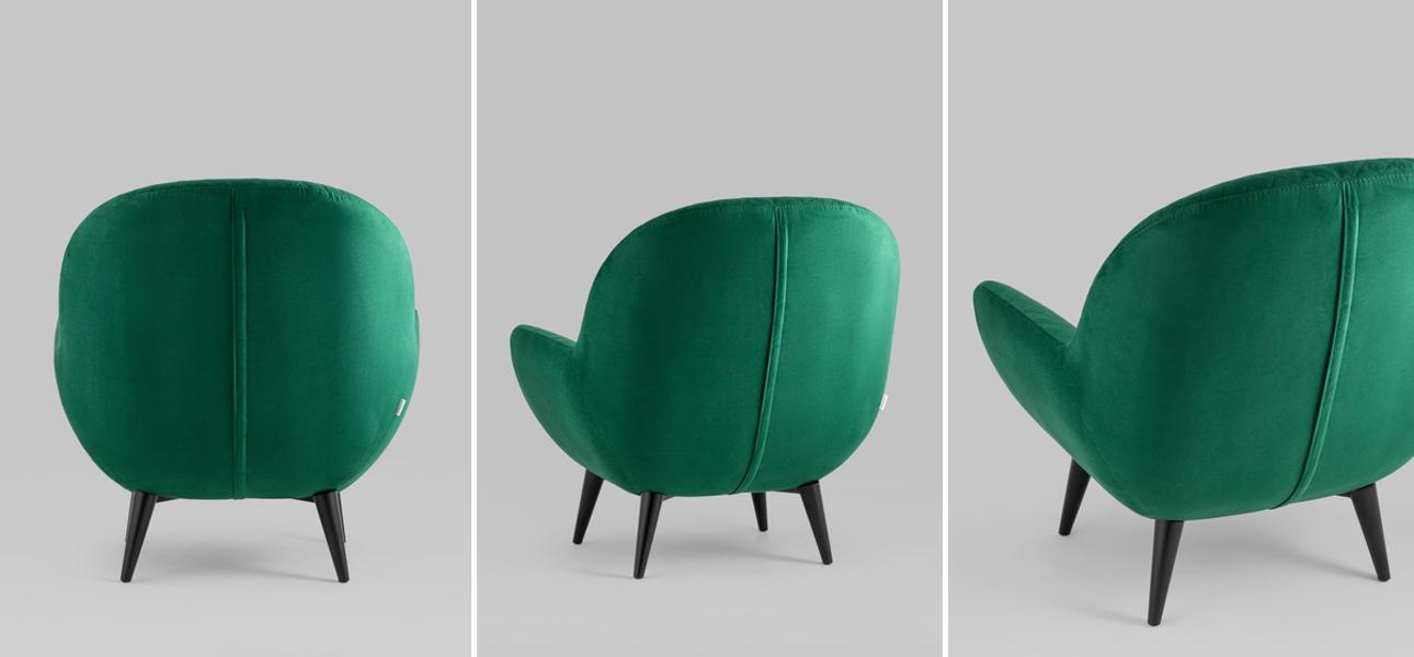Кресло Olwen изумрудный велюр - фото №1
