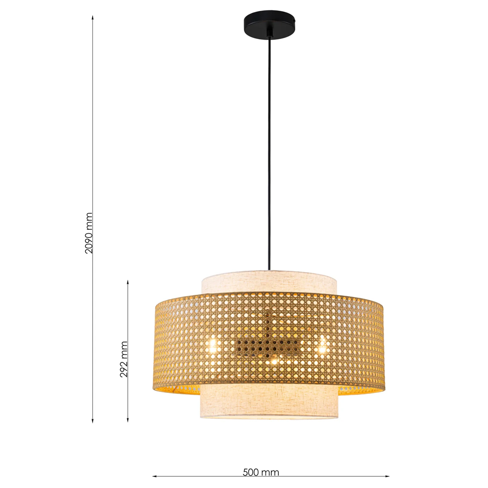 Подвесной светильник с декоративным поясом из плетеного бамбука Biuloggicu в Ростове-на-Дону