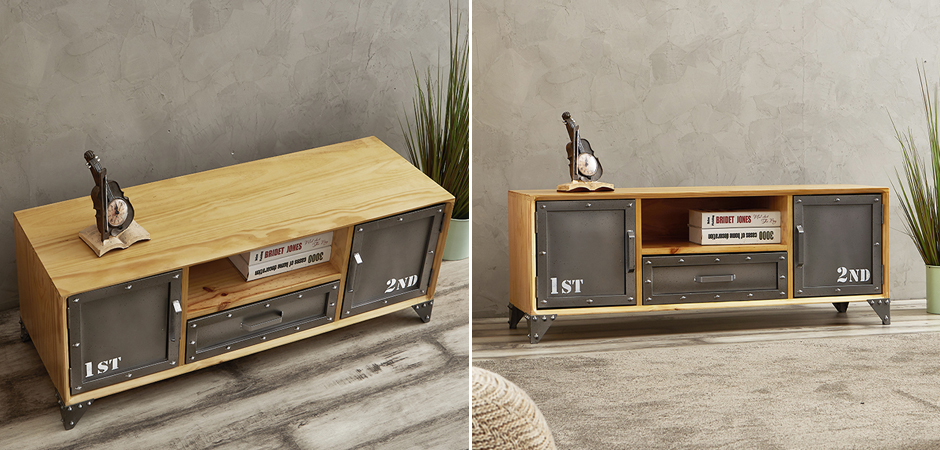 ТВ-тумба Loft Metal and Wood Double - Loft-Concept в Ростове-на-Дону